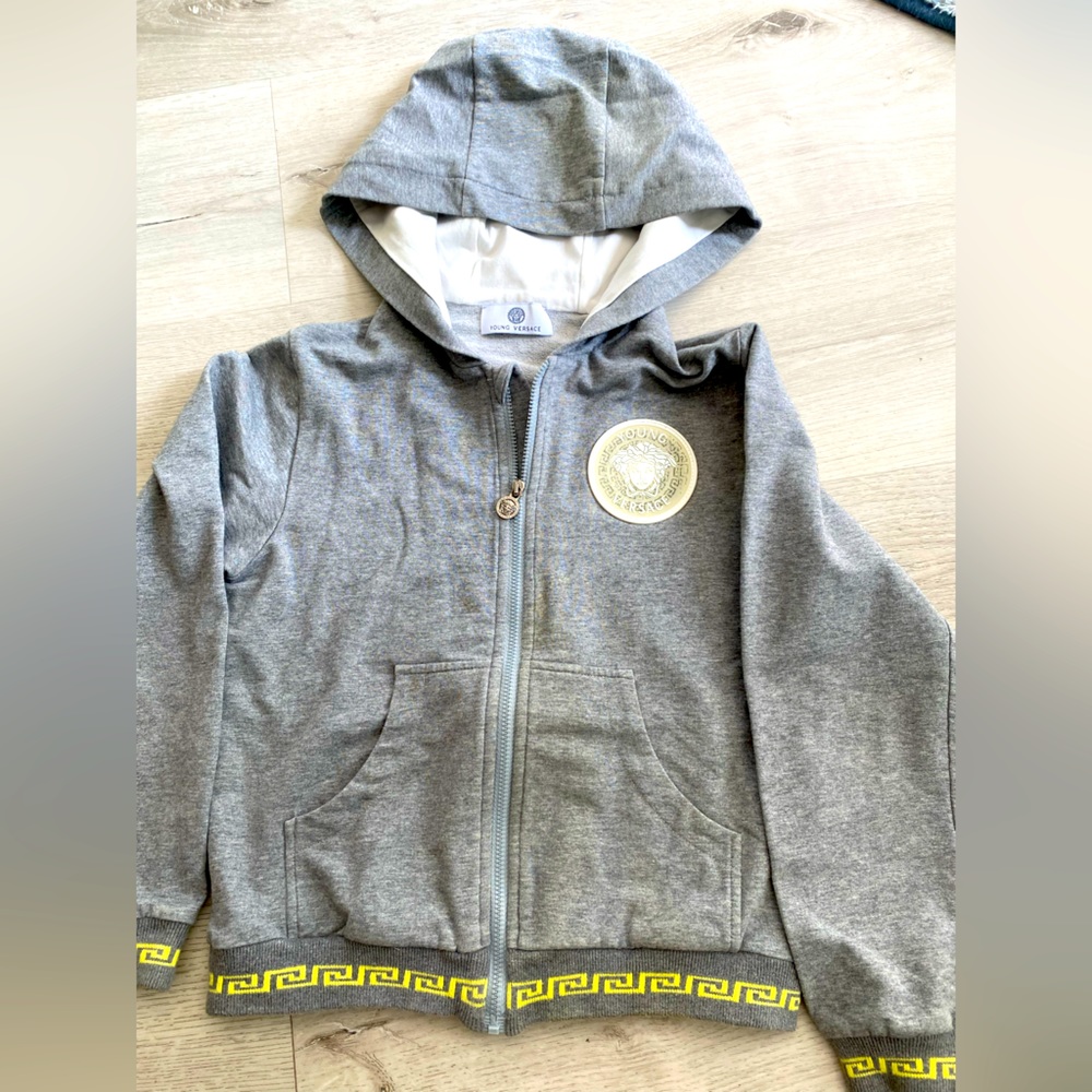 Grey Medusa Logo Hoodie